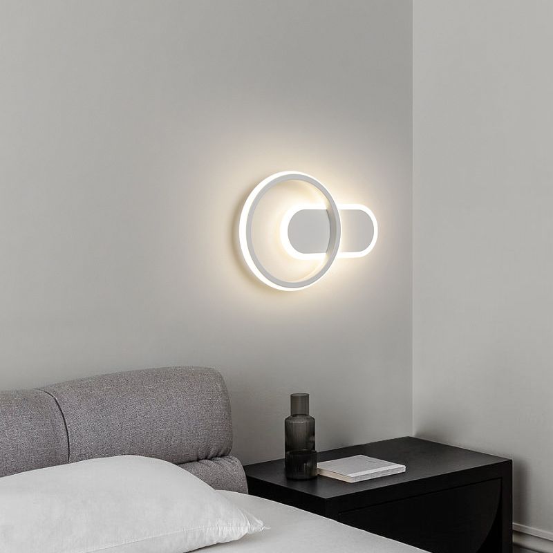 Single White Modernism Wall Mounted Sconce LED Statement Wall Light for Bedroom