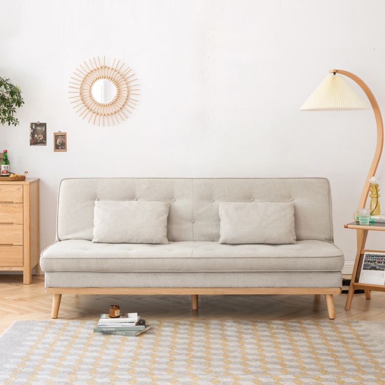 Adjustable Sofa Bed Linen Sofa without Arm in Soid Wood Tufted Sofa