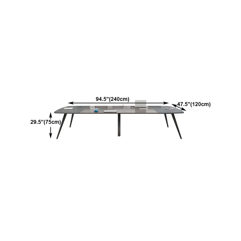 Modern Style Curved Desk Home Office Artificial Wood Writing Desk