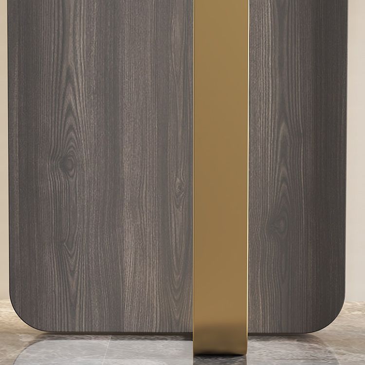 Glam Console Table Rectangle Stone Accent Table , 12 Inch Wide
