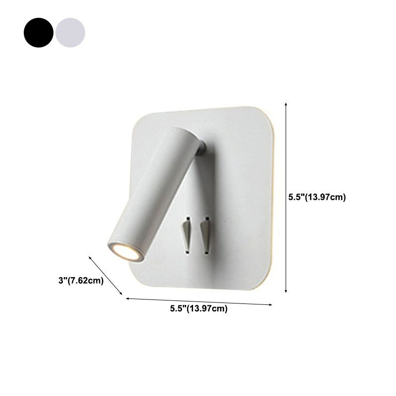 2-Light Geometric Wall Mount Light Modern Style Metal Reading Wall Lamp