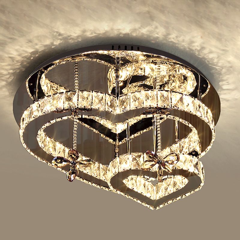 Corazón contemporáneo Flush Lighting Crystal 2 Luz de techo de luz de luz