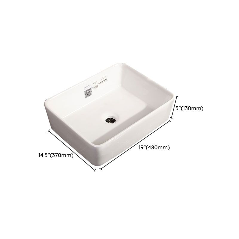Vitreous China Vessel Lavatory Sink Contemporary Vessel Bathroom Sink