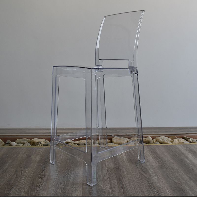 Industrial Style Plasticr Bar-stool Square Seat Counter Bar Stool with Plastic Legs