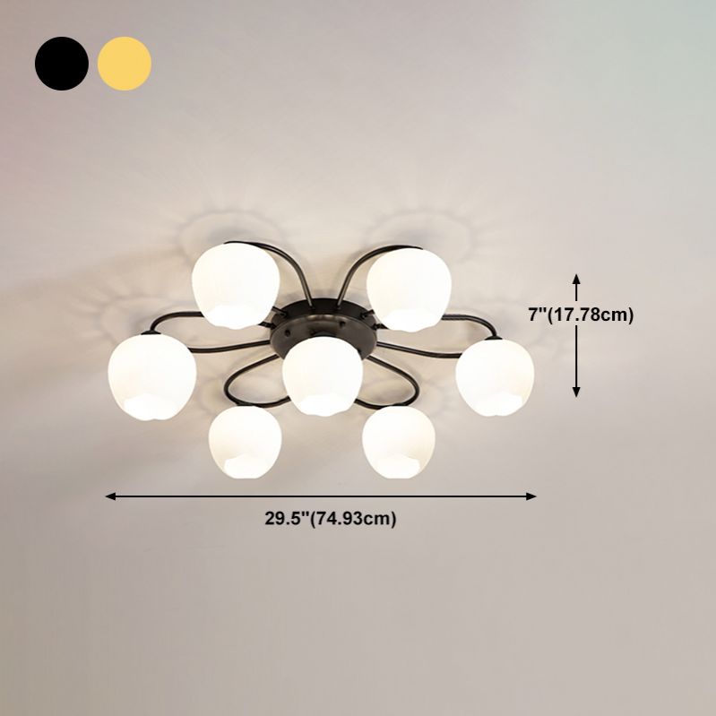Simplicidad Semi Flush Montaje Iluminación Vidromas Lámpara de techo de la sala de estar