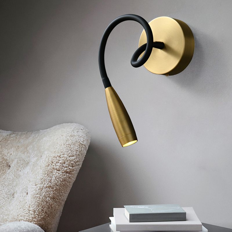 Gold Modern Wall Sconce Linear Shape Wall Light with Metal Shade for Bedroom