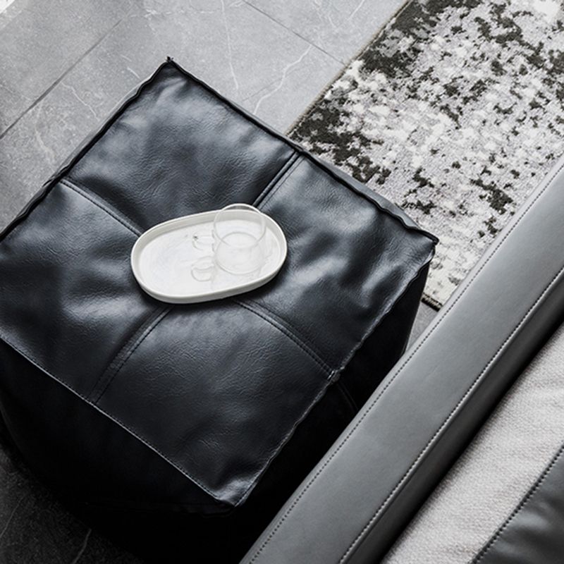Modern Square Pouf Leather Water Resistant Pouf for Living Room