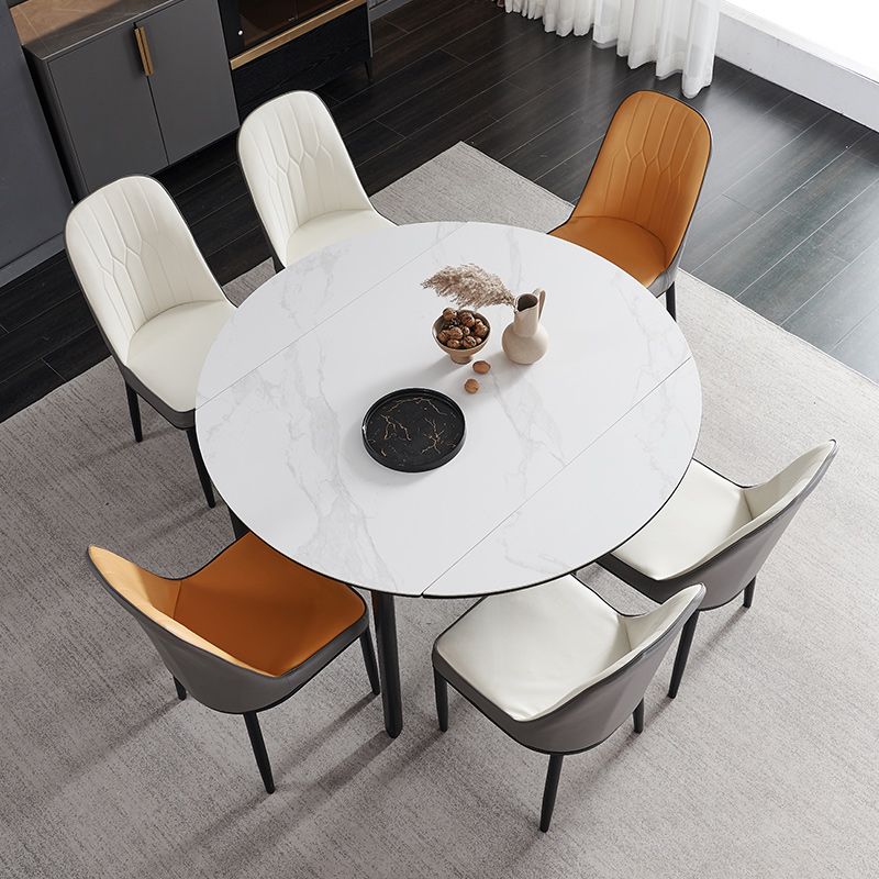 Sillas de comedor de estilo moderno, silla Parsons lateral sin brazos de metal para cocina