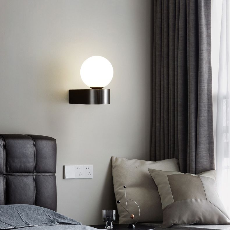 Modern Wall Lamp Minimalist Wall Vanity Lights with Glass Shade for Washroom