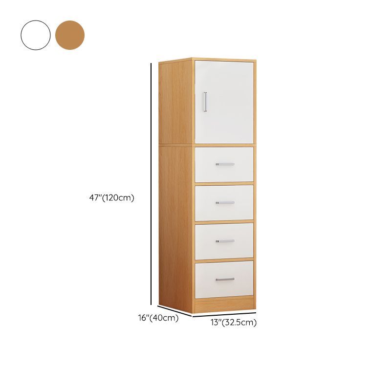 Contemporary Rectangle Storage Cabinet with Wooden Knobs Doors