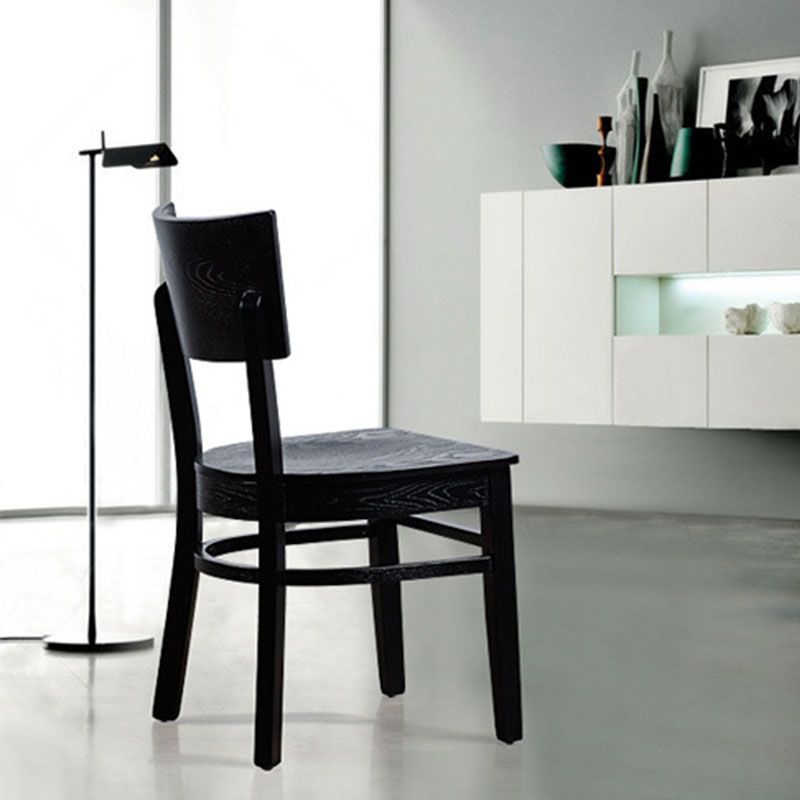 Contemporary Chair Armless Open Back Chair with Wood Legs for Kitchen