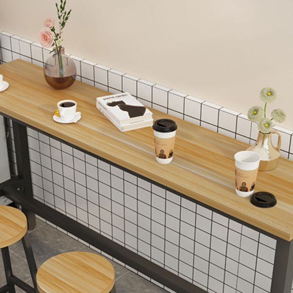 Industrial Rectangle Wood Counter Table 5 Pieces Bar Table Set for Cafe