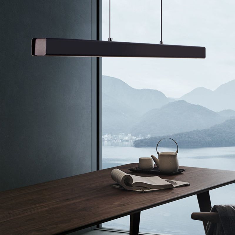 Modern Straight Island Light Aluminum LED Island Pendant for Dining Room