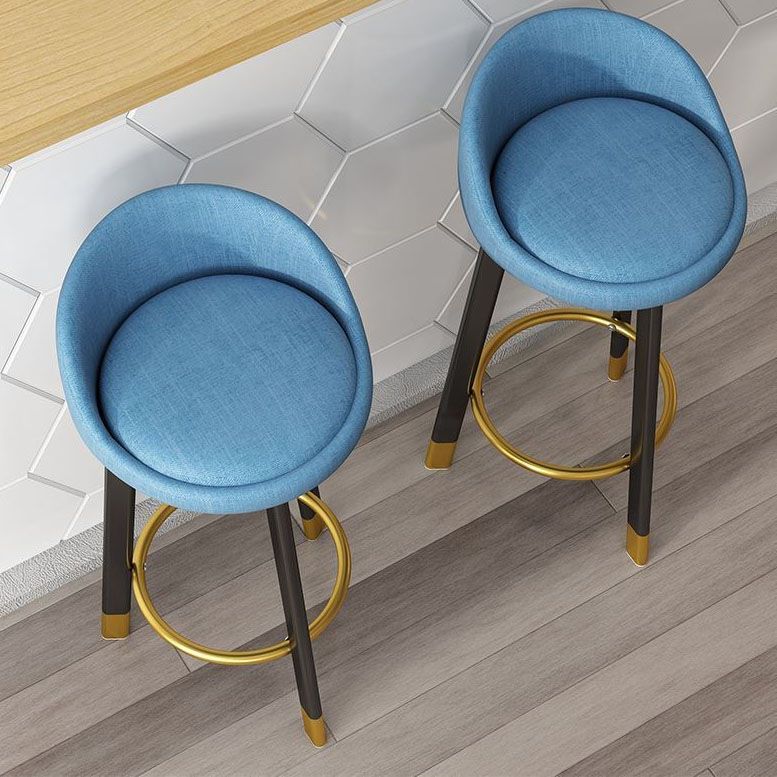 Modern Home Low Back Barstool Matte Finish Upholstered Stools