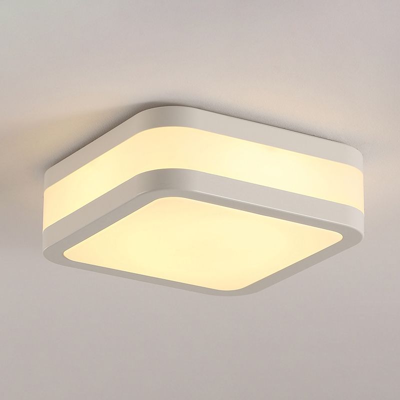 Black/White Cuboid Flush Ceiling Light Simple Style Acrylic LED Ceiling Lamp in Warm/White Light