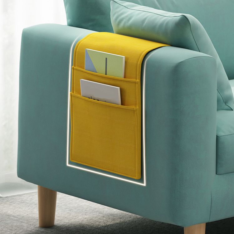 26.37" Wide Square Arm Sofa 3 Seater Solid Color Sofa with Storage