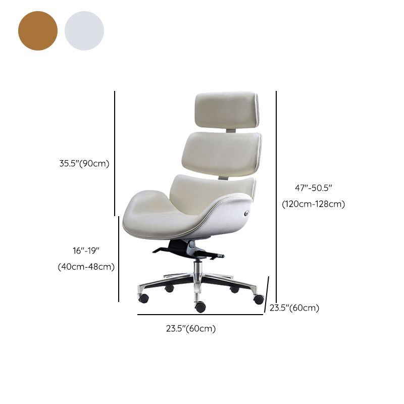 Contemporary Leather Managers Chair Height-adjustable Swivel Chair for Office