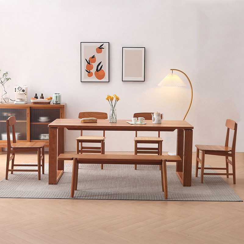 Contemporary Kitchen Dinner Table Solid Wood Rectangle Dining Table