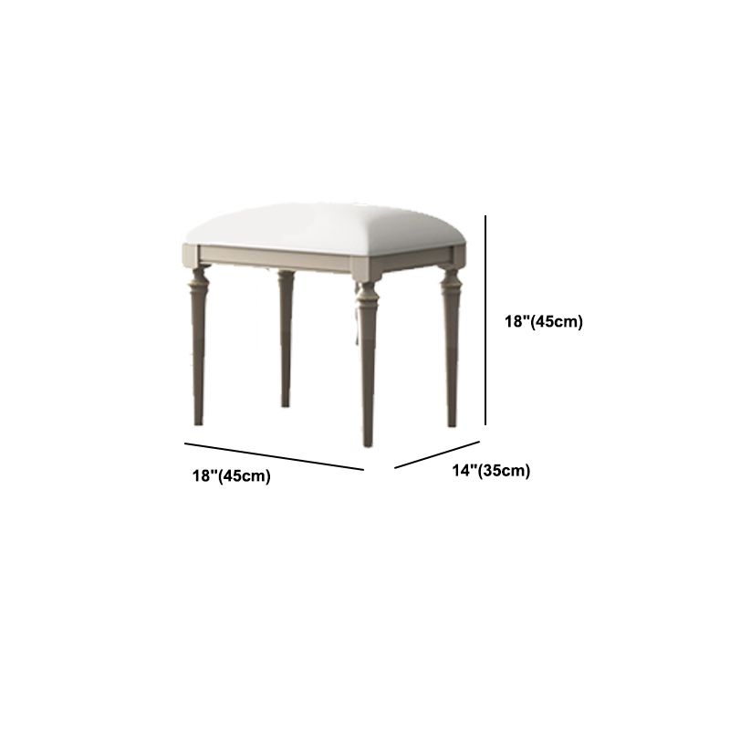 Make-up Vanity Mirrored Wood Dressing Table Padded Stool Set