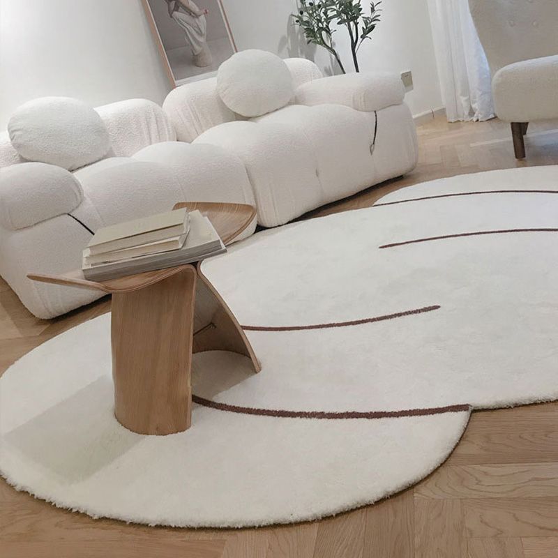 Haule de support en polyester de la zone moderne blanc moderne pour le tapis de support non glissant pour la décoration intérieure