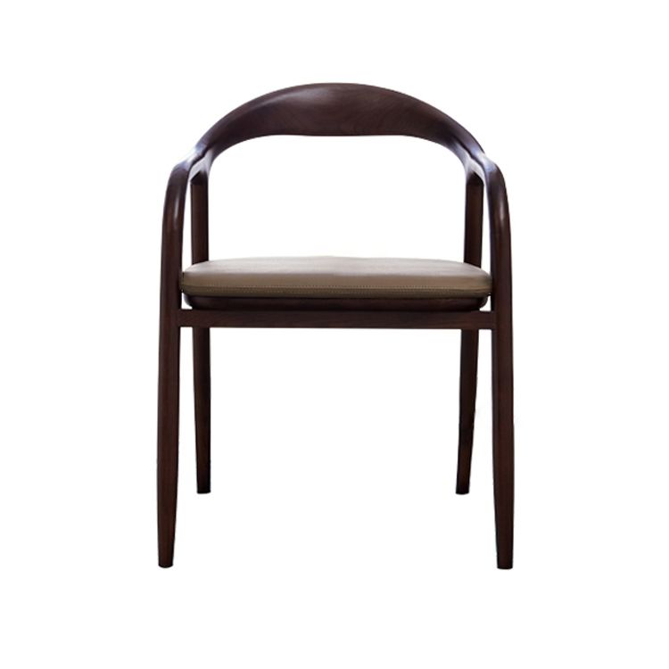Silla de comedor minimalista con respaldo de apertura de cocina de madera maciza