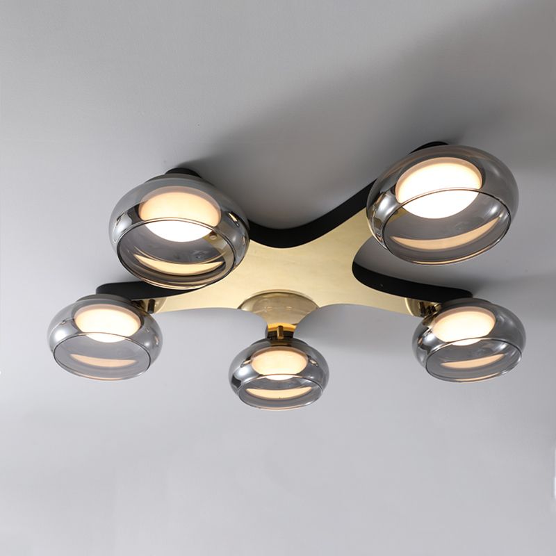 Modernism Flush Mount Glass LED Ceiling Light Fixture for Living Room