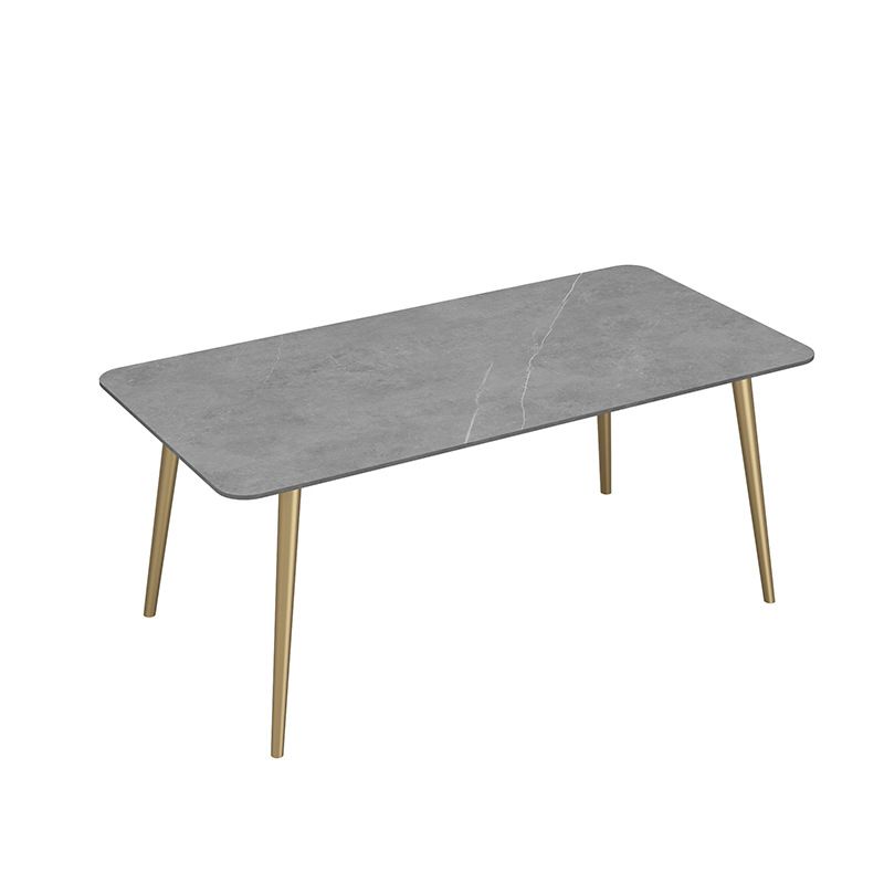 Gray Stone Top Dining Table Contemporary Dining Table with 4 Legs