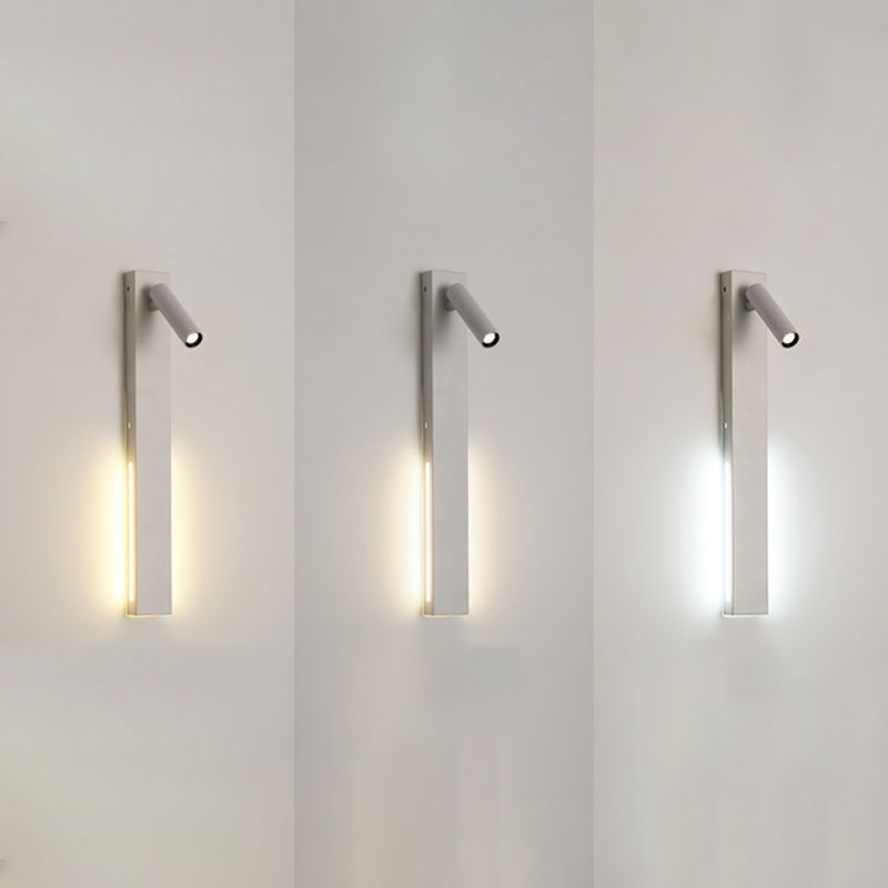 Metal Square Shape Wall Mount Lighting Modern 2-Lights Wall Mounted Light Fixture in White