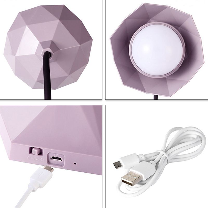 Tavola della camera da letto floreale luce in plastica in plastica lampada a LEAD LEAD con braccio flessibile