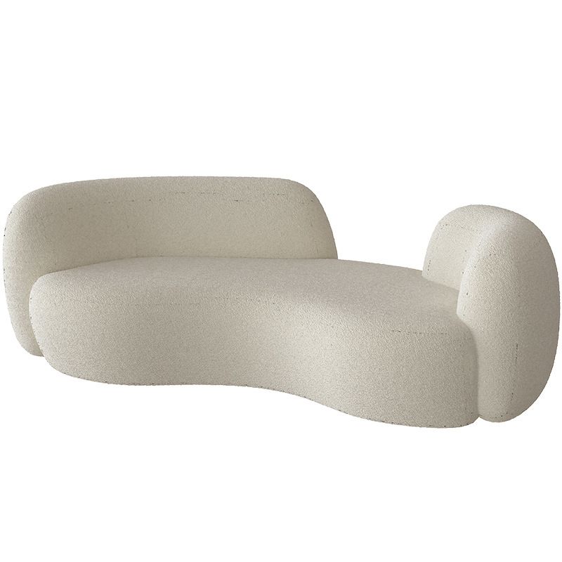 Contemporary Fabric Curved Sofa Tight Back Tuxedo Arm Seating