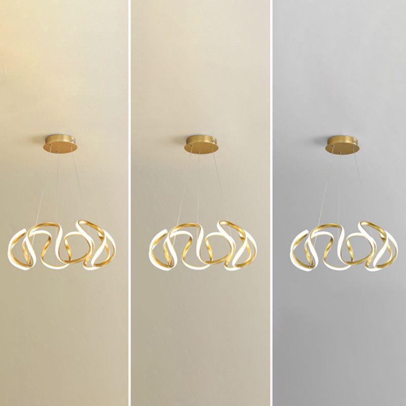 Luce a sospensione lineare a LED in alluminio in lampadario in ferro battuto in stile moderno con ombra acrilica