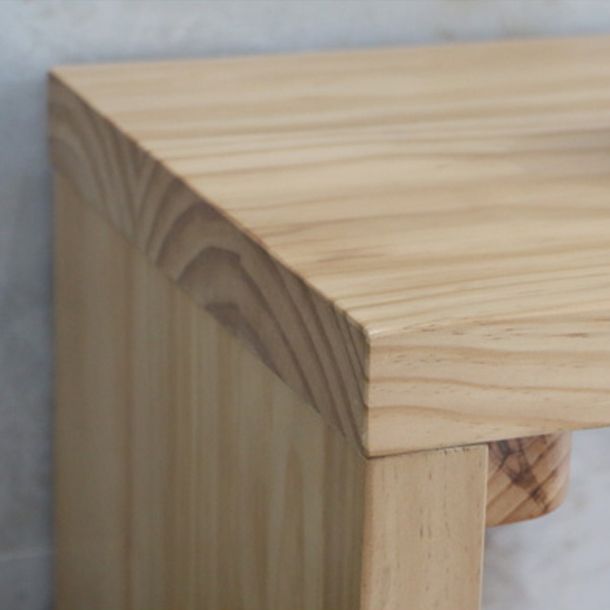 Modern Wood Bar Table with Rectangle Table Top Double Pedestal Table - 15.8'' Square