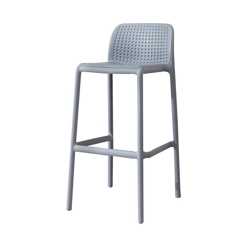 Taburete de bar de plástico contemporáneo, taburete de bar Bristol con reposapiés y respaldo bajo