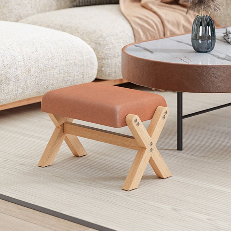 Rectangle Footstool Contemporary Foot Stool With Legs for Living Room