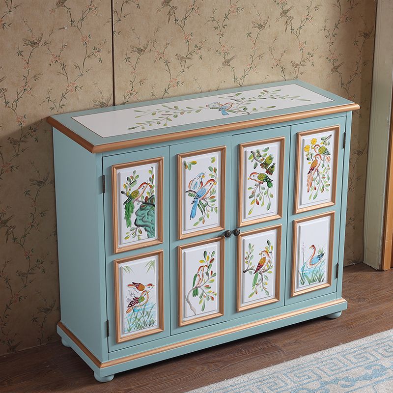 Industrial Rectangle Accent Cabinet Wood Knobs Cabinet with Doors