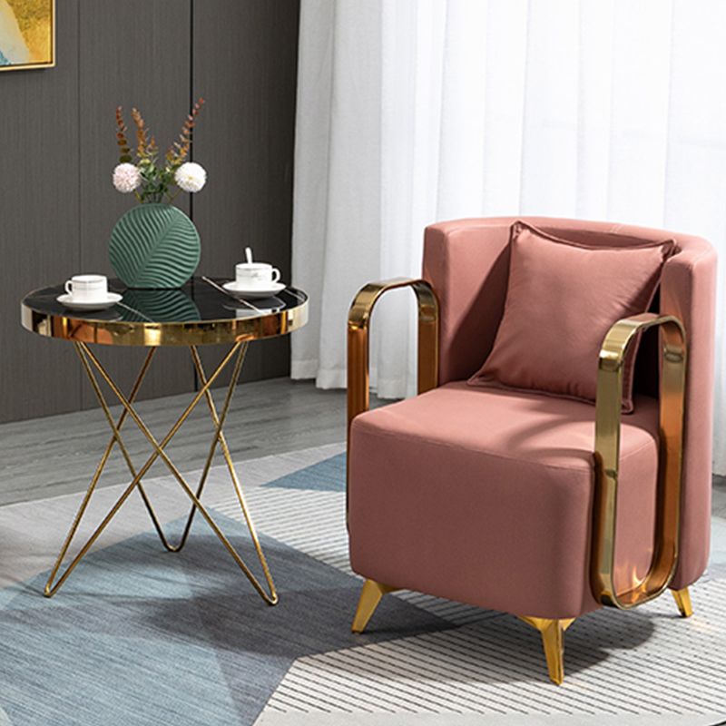 Glam Armrest Backrest Cushion Chair with Metal Legs for Balcony