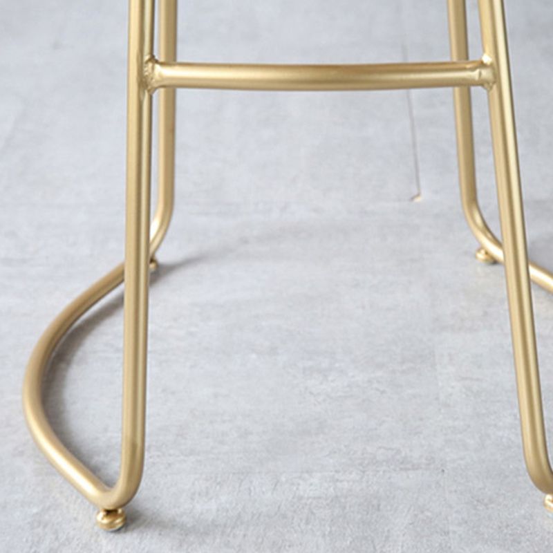 Scandinavian Bar and Counter Stool Low Back Stool with Sled Base in Gold