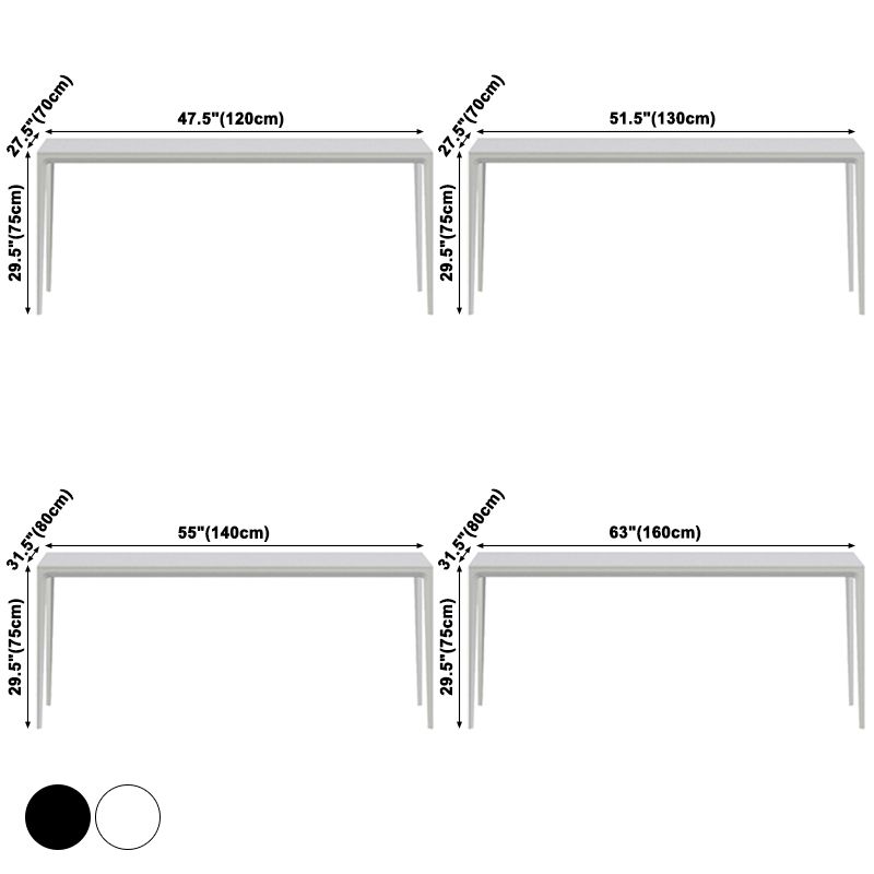 Casual Rectangle Shape Standard Dining Table Sintered Stone Dining Table for Kitchen