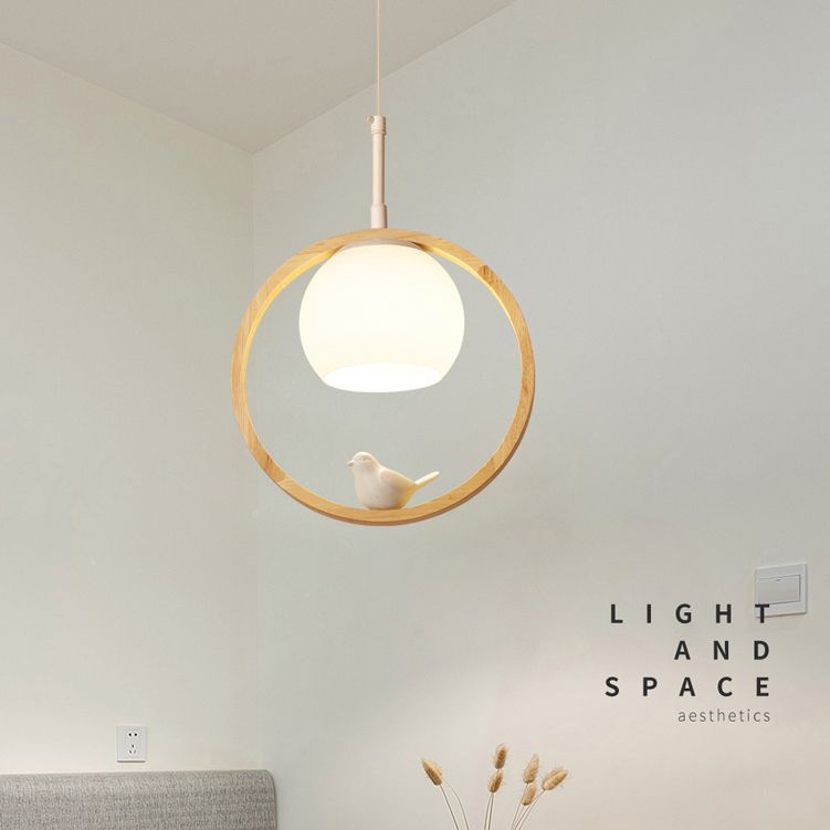 Luci a sospensione a sospensione rotonda lampada a sospensione bianca moderna con tonalità di vetro per ristorante