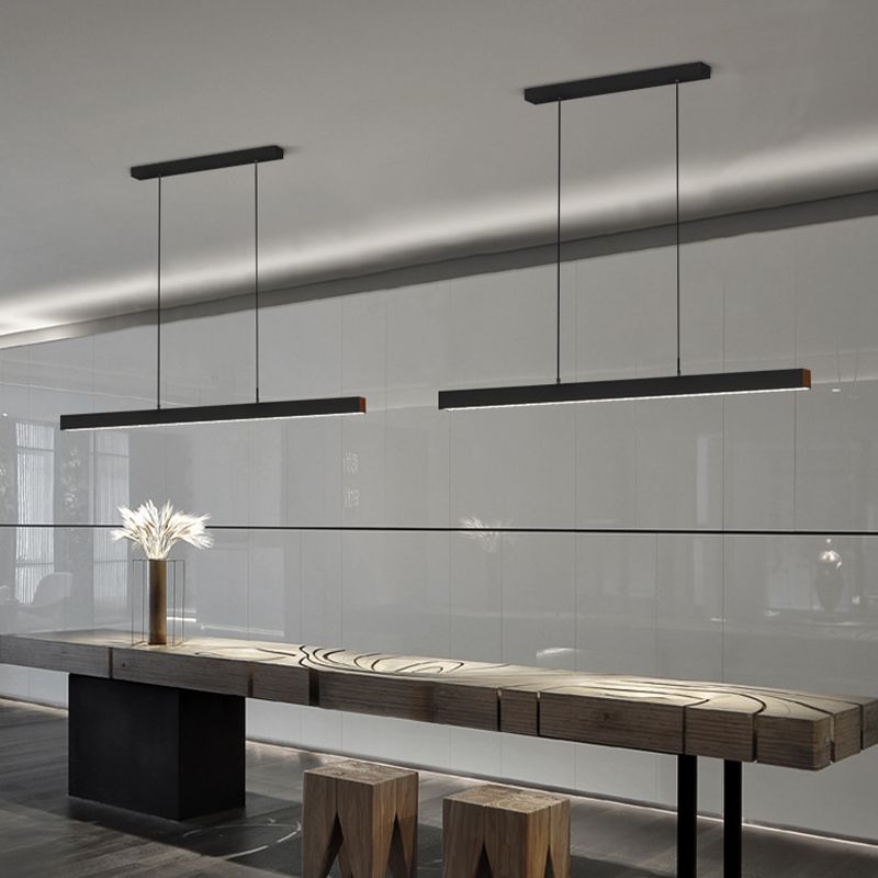 Moderno LED Techo colgante Luz de comedor Lámpara colgante rectangular simple