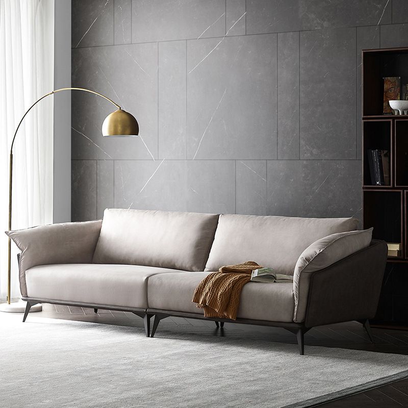Brown 3/4-seater Loose Back Sofa Contemporary Tuxedo Arm Sofa