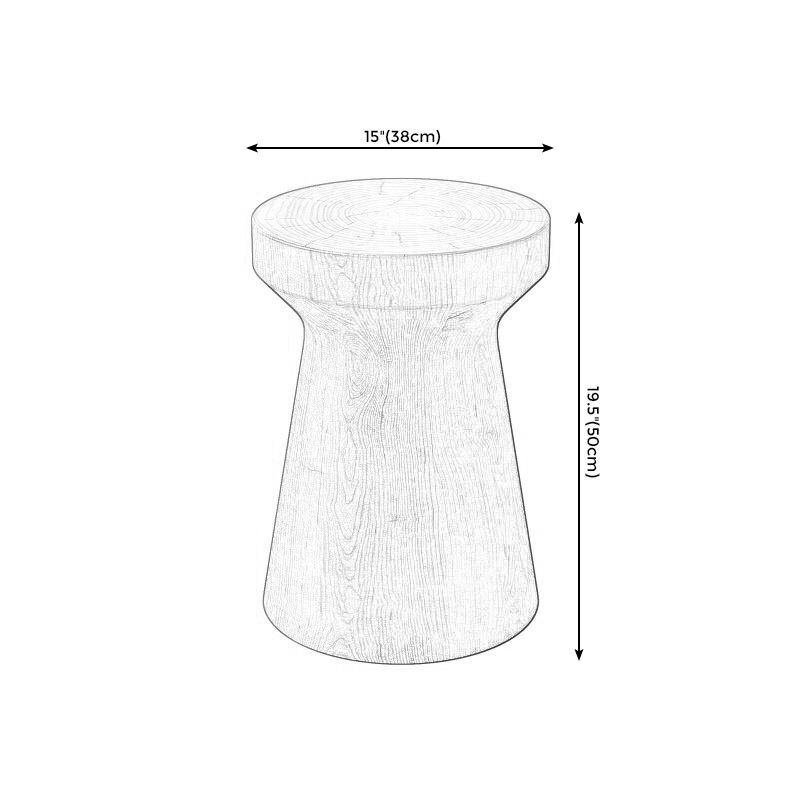 Square Block Base Design Cocktail Table Solid Wood Round Coffee Table
