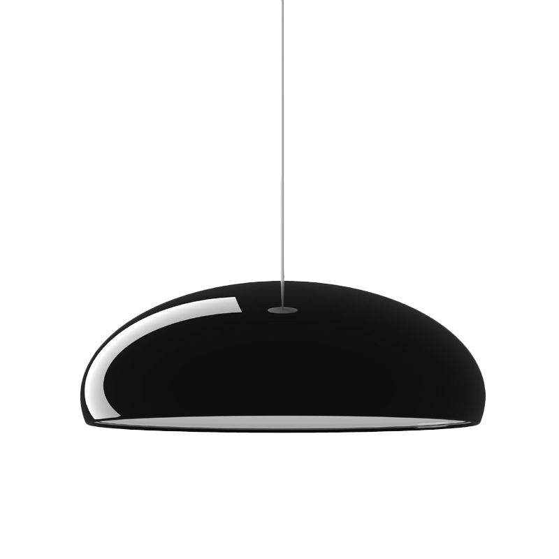 Aluminum Bowl Pendant Lighting Minimalist 1 Light Black Finish Ceiling Hang Fixture