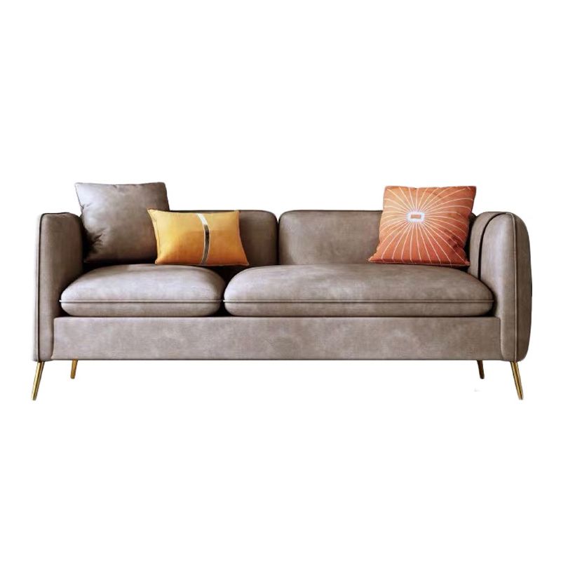 Contemporary 28.3" H Faux Leather Tuxedo Arm Sofa For Living Room