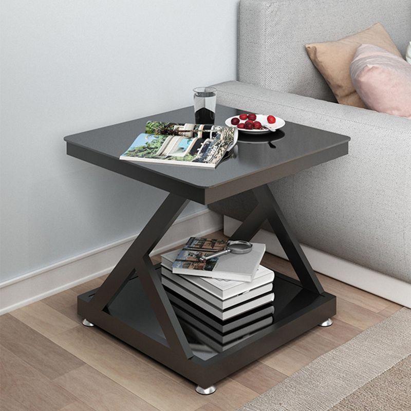 Contemporary  Abstract End Table  Side Table with Storage for Bedroom