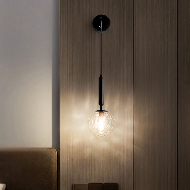 Sphere Shape Glass Wall Light Fixture Modern Style Wall Lamp for Dining Room