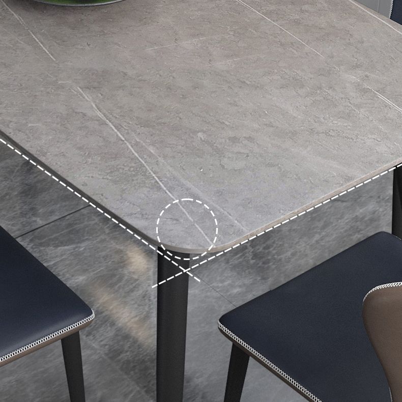 Modern Rectangle Dinette Set 1/2/5/7 Pieces Sintered Stone Top Dining Table Set