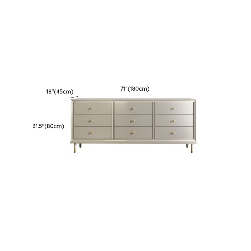 Glam Champagne Color Storage Chest with Soft-Close Drawers for Home