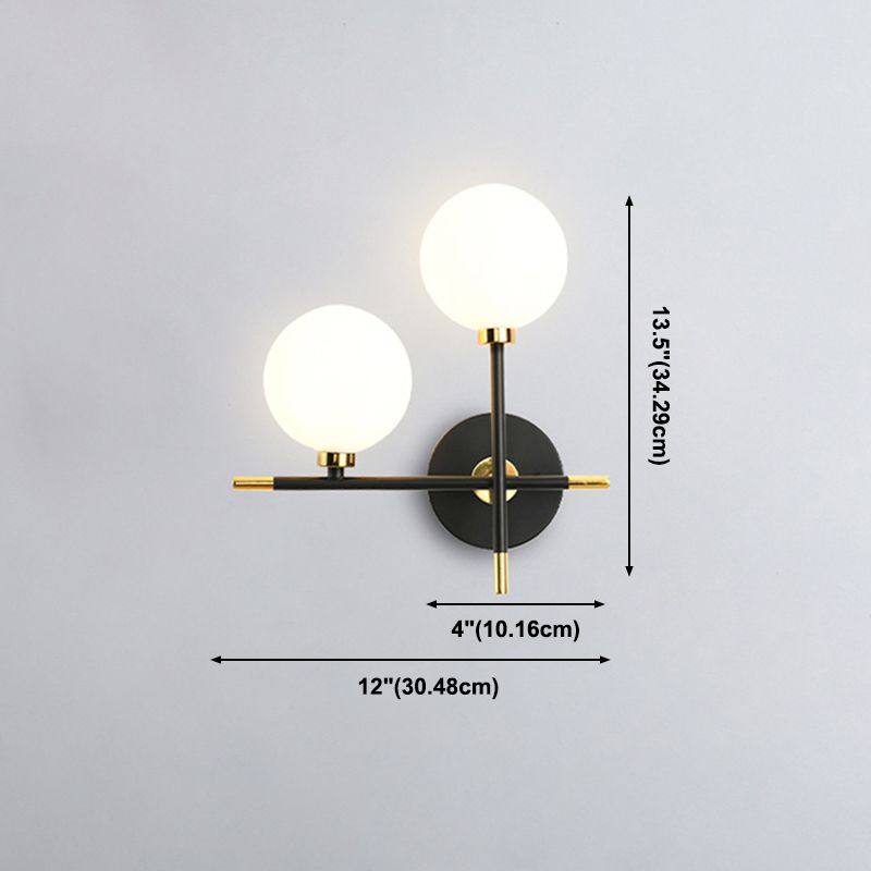 Wohnzimmer Glas Metall Wandleuchte zeitgenössische 2 Kopfwand montierte Leuchte