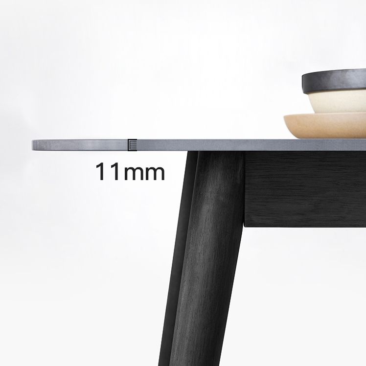 Modern Style Gray Stone Table Rectangle Dining Table for Kitchen